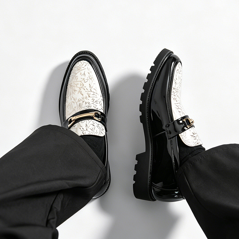 Men Two Tone Bamboo Print Pate - Men Shoes Boss recension och pris