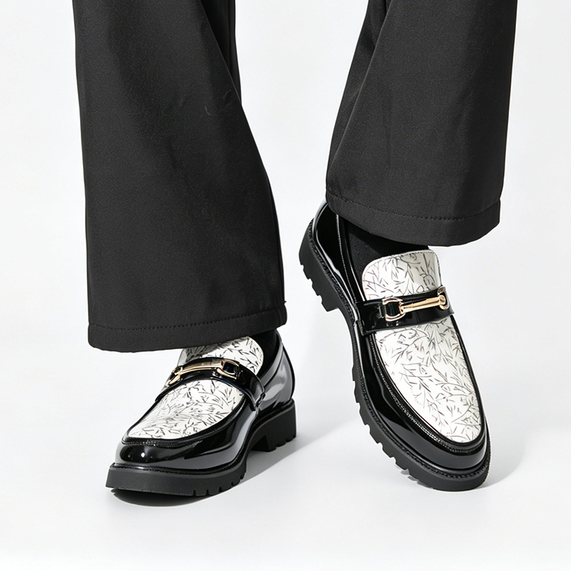 Men Two Tone Bamboo Print Pate - Men Shoes Boss recension och pris