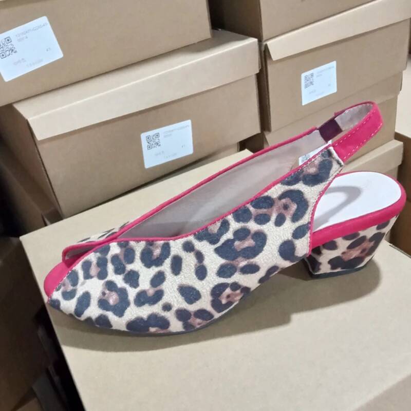 Leopard Print Peep Toe Slingba - Men'S Shoes In Style recension och pris