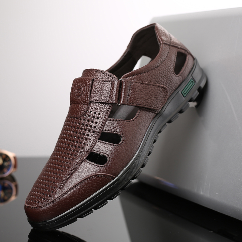 Men's Genuine Leather Sandals  - Men Shoes Eu To Us recension och pris