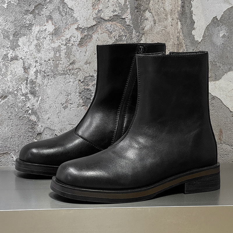 Vintage Mens Boots Luxury Hand - Men Shoes Elegant recension och pris