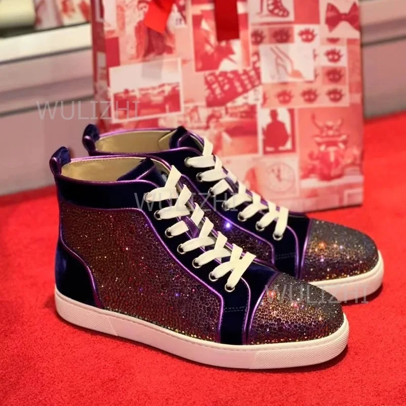 Dark Purple Crystal Rivet Men  - Men Shoes Boss recension och pris
