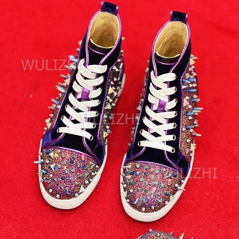 Dark Purple Crystal Rivet Men  - Men Shoes Boss recension och pris